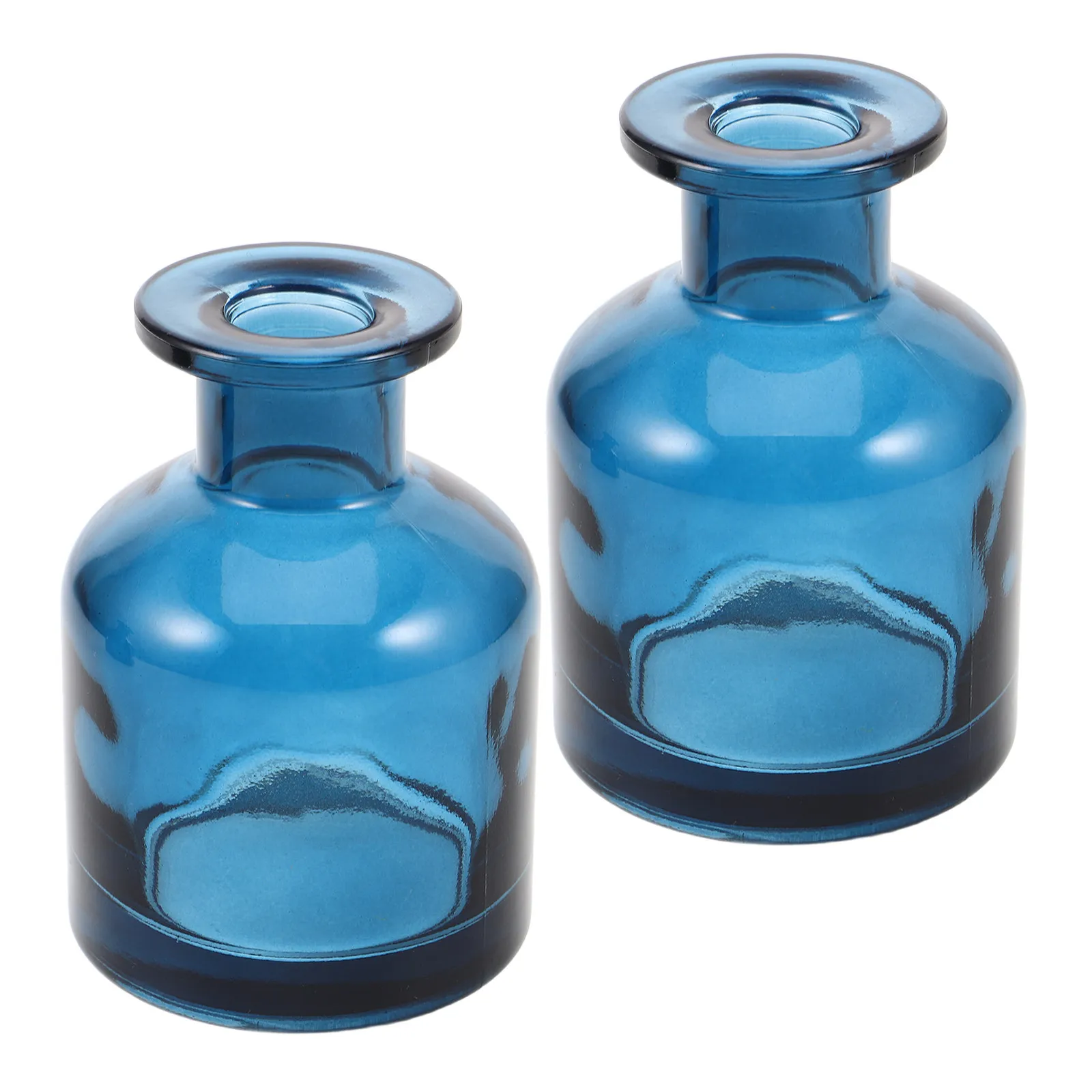 

2Pcs Glass Reed Diffuser Bottles Blue Finish Large Capacity Refillable Empty Oil Diffuser Jars for Home Office Spa Aromatherapy