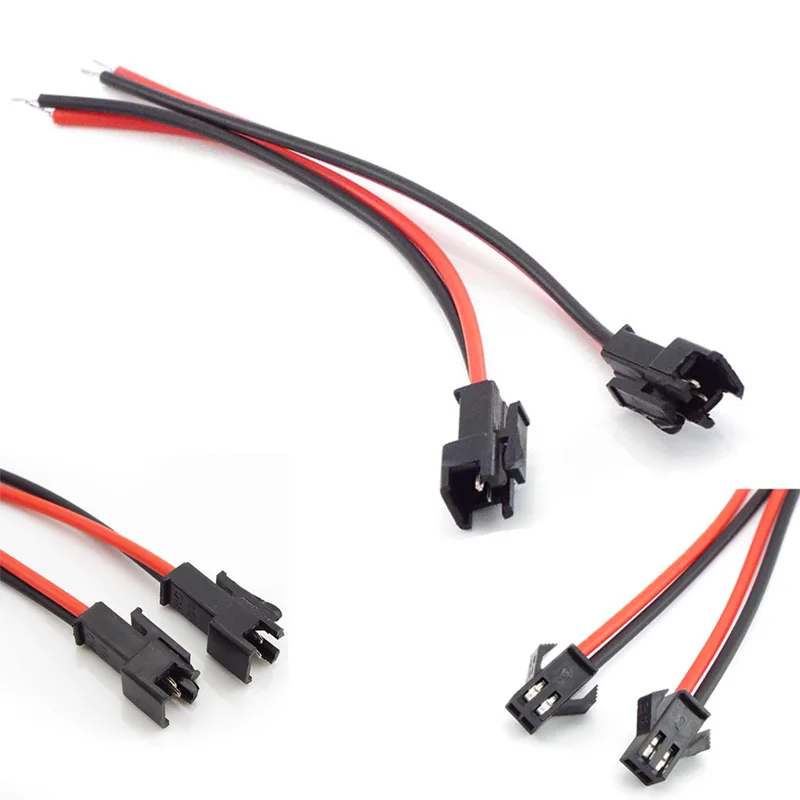 15cm Male Female Plug 2 Pin SM PVC Connector Cable Wire DIY Electrical Installation For Led Strip