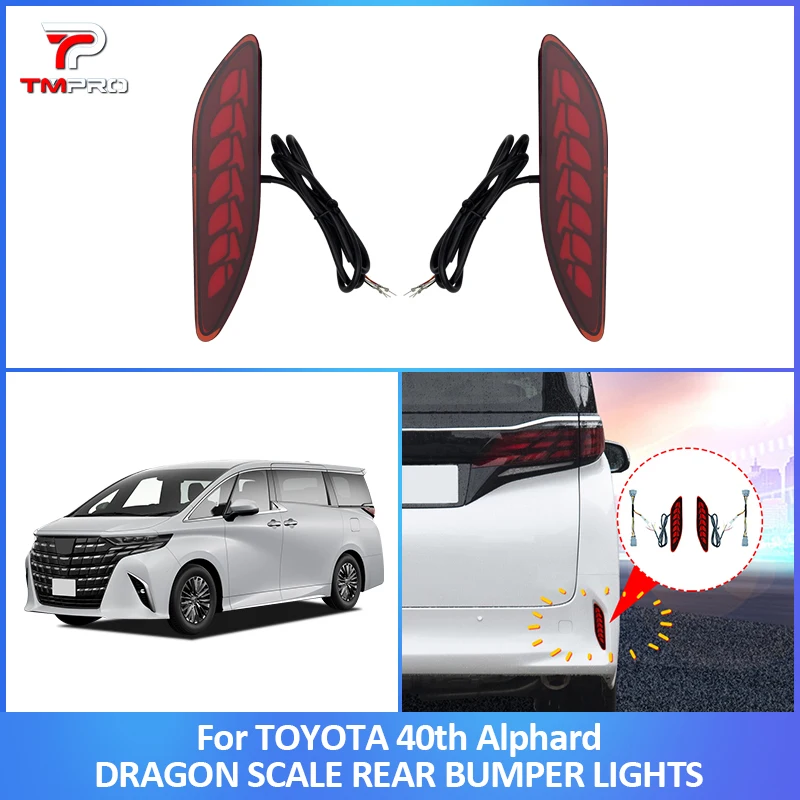 

For Toyota Alphard 40 Series 24+ rear bumper lights brake lights and flowing turn signal modifications