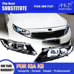 AKD Head Lamp for KIA K5 Optima LED Headlight 2011-2014 Headlights K5 Optima DRL Turn Signal High Beam Angel Eye Projector Lens