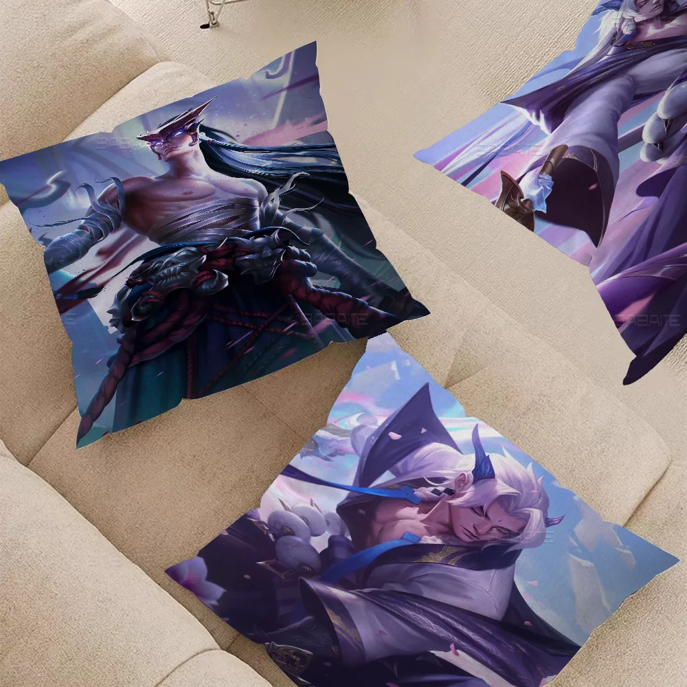 League Of Legends Unforgotten Yone 45*45cm Cushion Cover Pillow Cover Decor Pillowcase Home Pillowcase For Couch Pillow