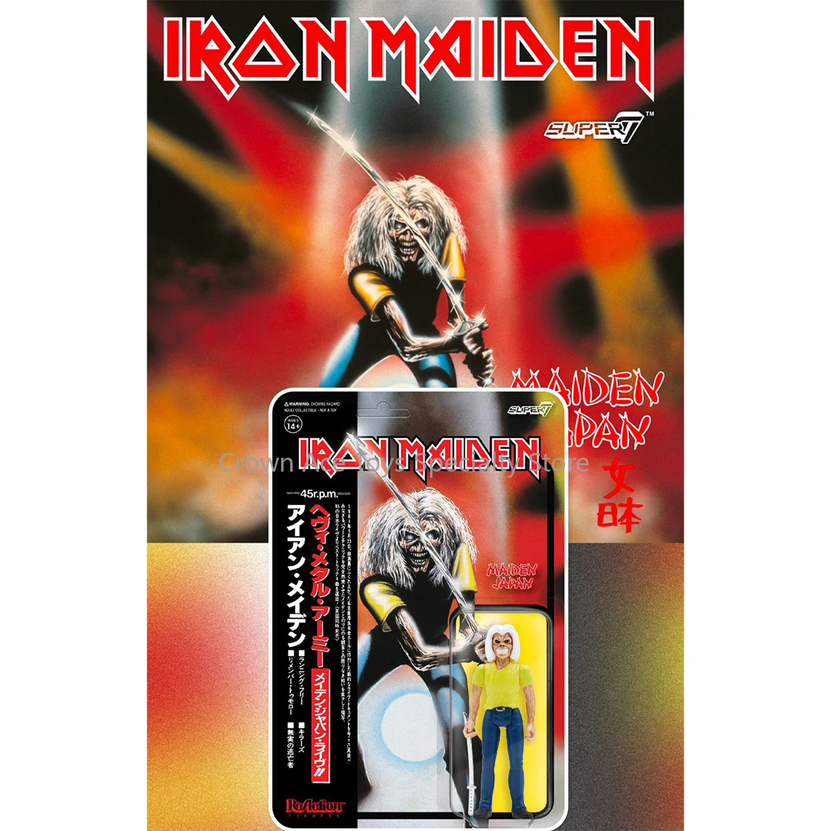 In magazzino Super7 Iron Maiden Heavy Metal Music Metal Premium Action Figure da collezione Trendy Desktop Toy Holiday Ornament Gifts