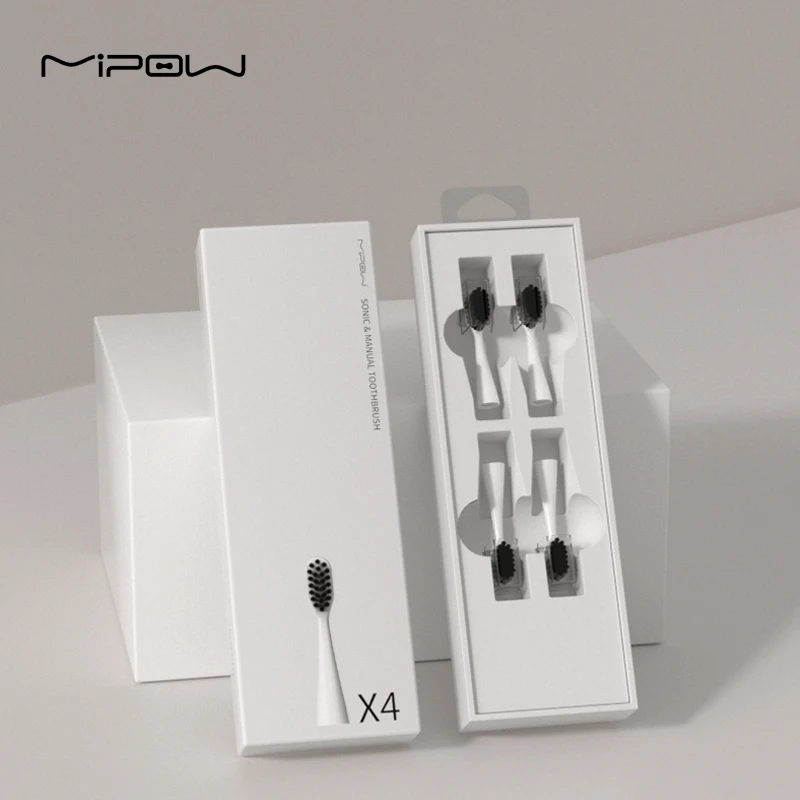 MIPOW i3 / i3-Plus wymienne końcówki do szczoteczki 4 szt. DuPont elektryczne głowice do szczoteczek do zębów dokładne czyszczenie części zamiennych szczotki
