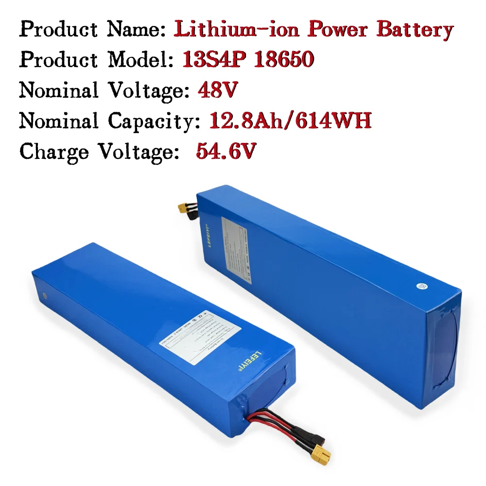 13S4P 48V battery 12800mAh 18650 lithium-ion battery pack with BMS for Citycoco 54.6V scooters