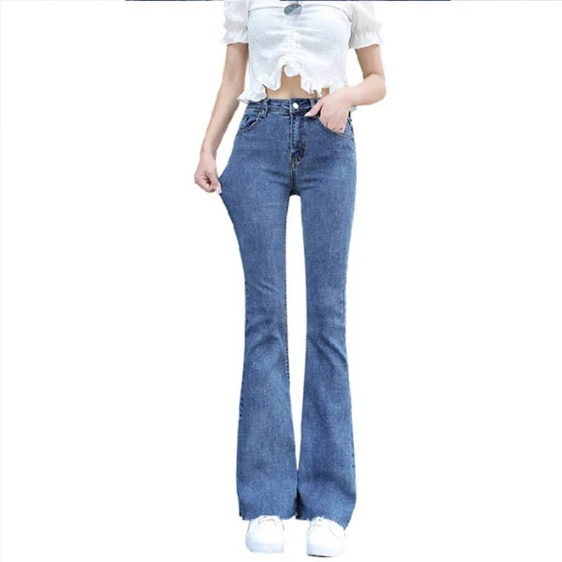 Fashion Spring and Autumn Trousers Flared Jeans High Waist Women Clothing Micro-pants Women Stretch 2023 New Women Pant Are Thin