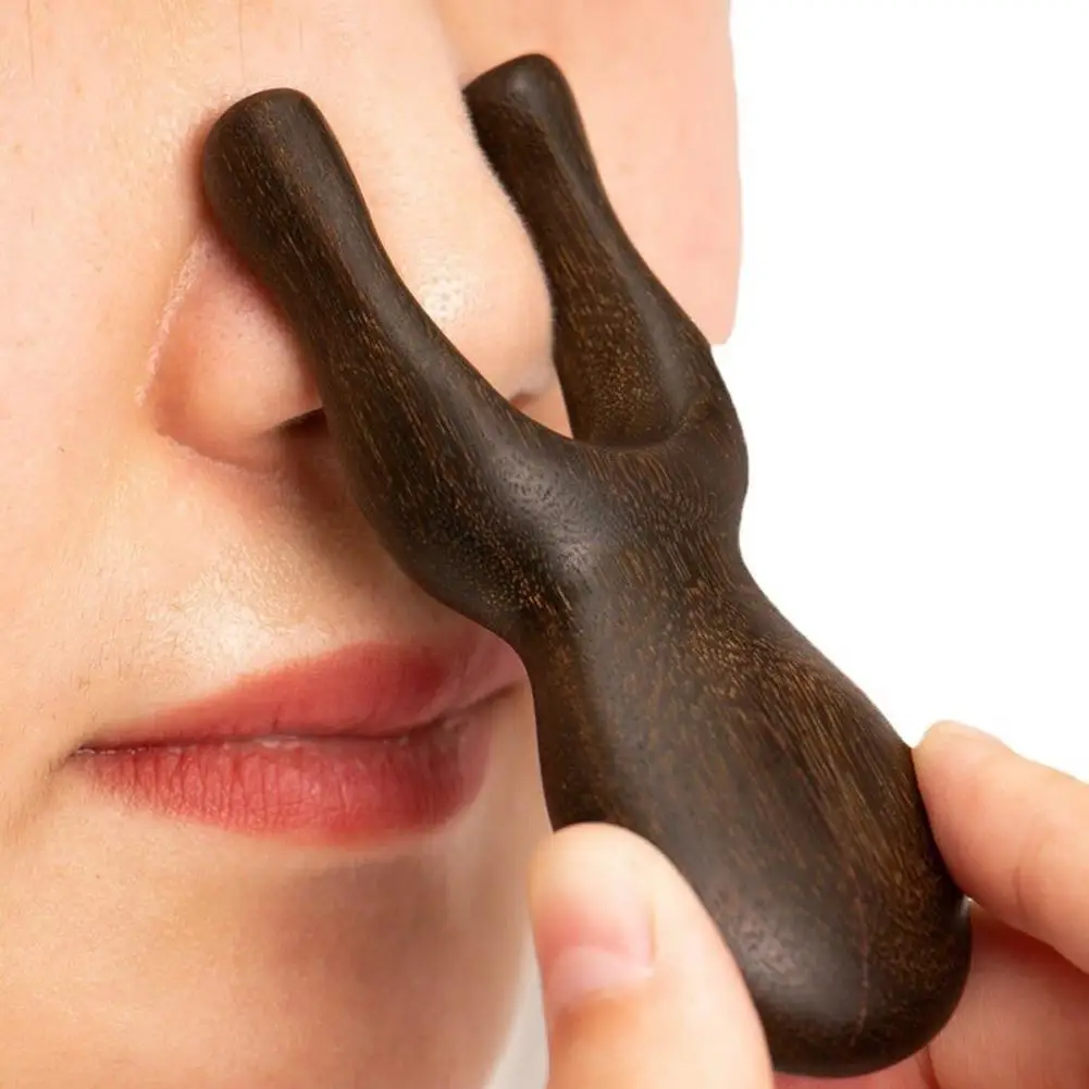 

Facial Wood Gua Sha Tool, Nose Shaper Natural Wooden Acupoint Handheld Tool Scrapers, Massage Meridians Multifunctional H6S5