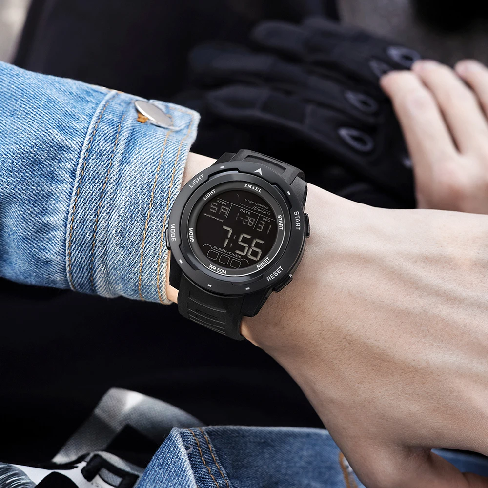 SMAEL Brand Men Electronics Watch Outdoor Sports Waterproof Big Dial Digital LED Alarm Digital-watch 8105 Sport Watch