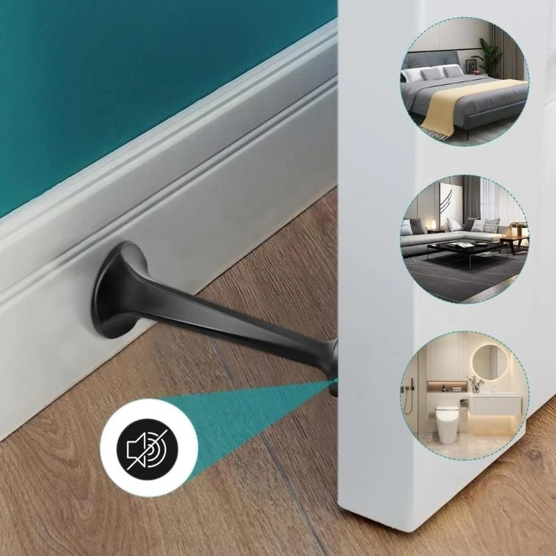 

Metal Door Stop set Door Stoppers with Soft Rubber Tip for Wall Protections