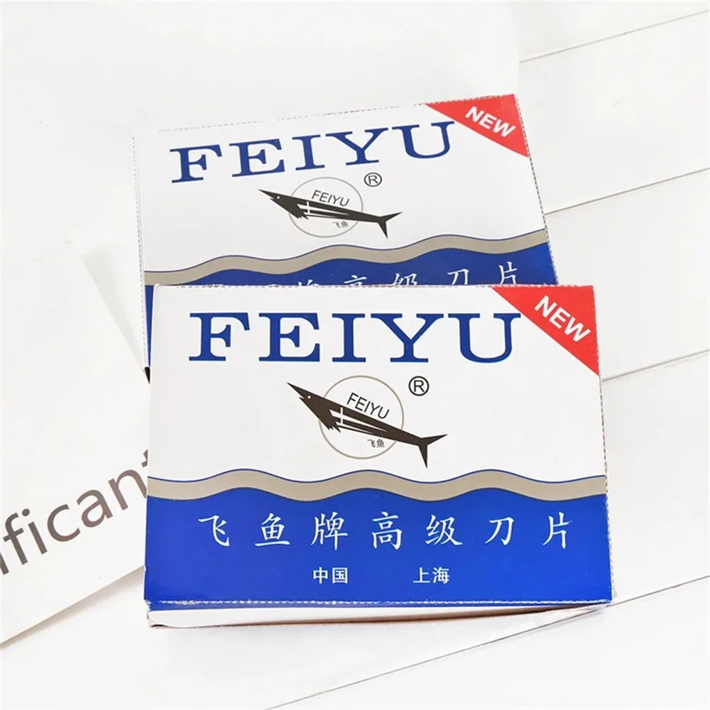 50 قطعة الفولاذ المقاوم للصدأ حافة مزدوجة شفرات حلاقة الرجال الحلاقة للحلاقة الرجال شفرة المهنية الحلاق الحلاقة أداة تهذيب اللحية #4