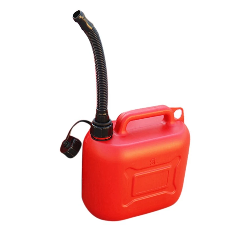 Tanque de combustible para coche, contenedor de gasolina de plástico de repuesto, portador de combustible antiestático con tubería para viaje en coche, 3x5l