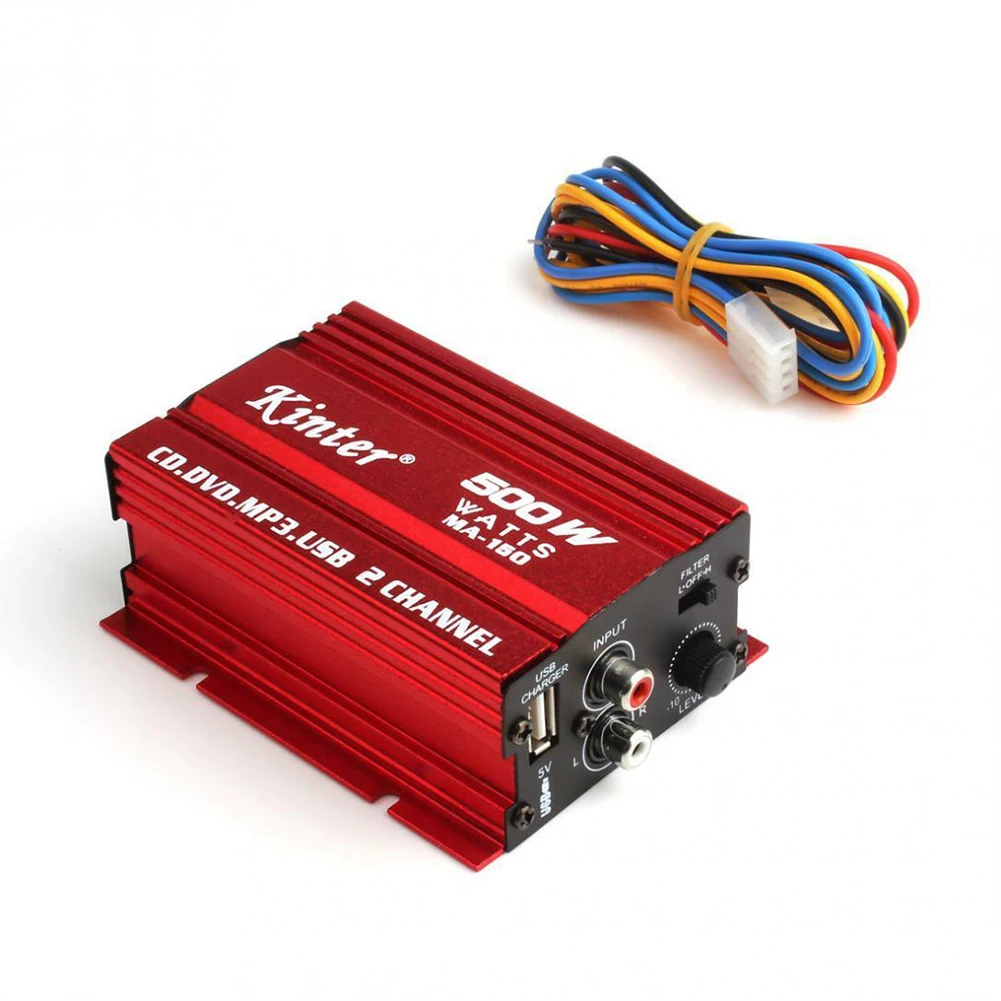 MA150 500W Car Motorcycle 12V 2CH 2 Channel Audio AMP Amplifier Subwoofer