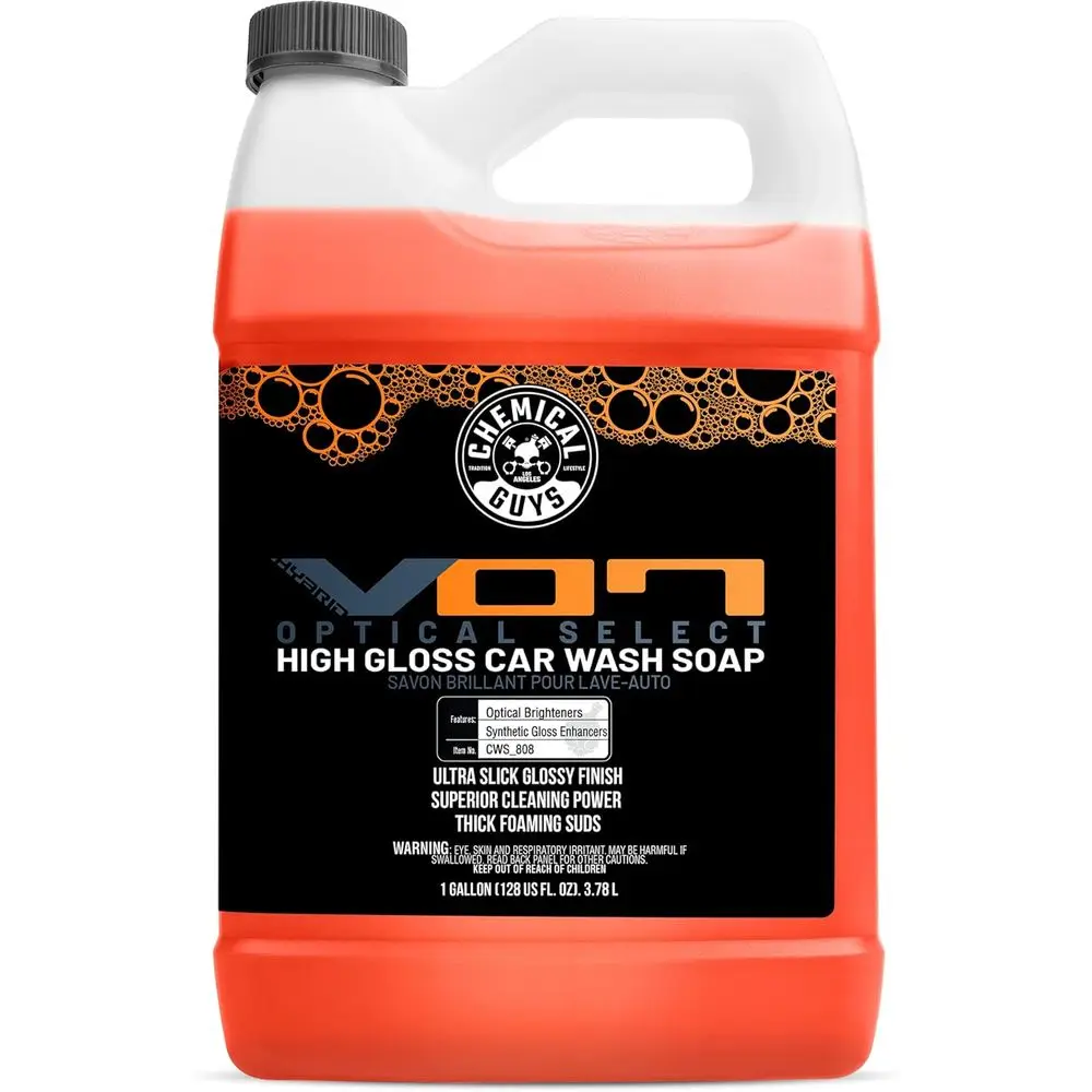

High Gloss Car Wash Soap - 128 oz Gallon, Orange Scent, Compatible with Cannons, Guns, Buckets for Cars, Trucks, Motorcycles, RV