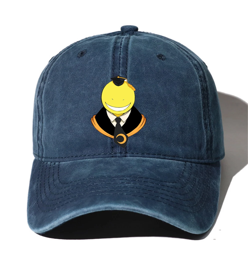 

Teenagers Cartoon Denim Baseball Cap Hats Men Women Cowboy Hats Washed Cotton Hip Hop Cap for anime Assassination Classroom Hat