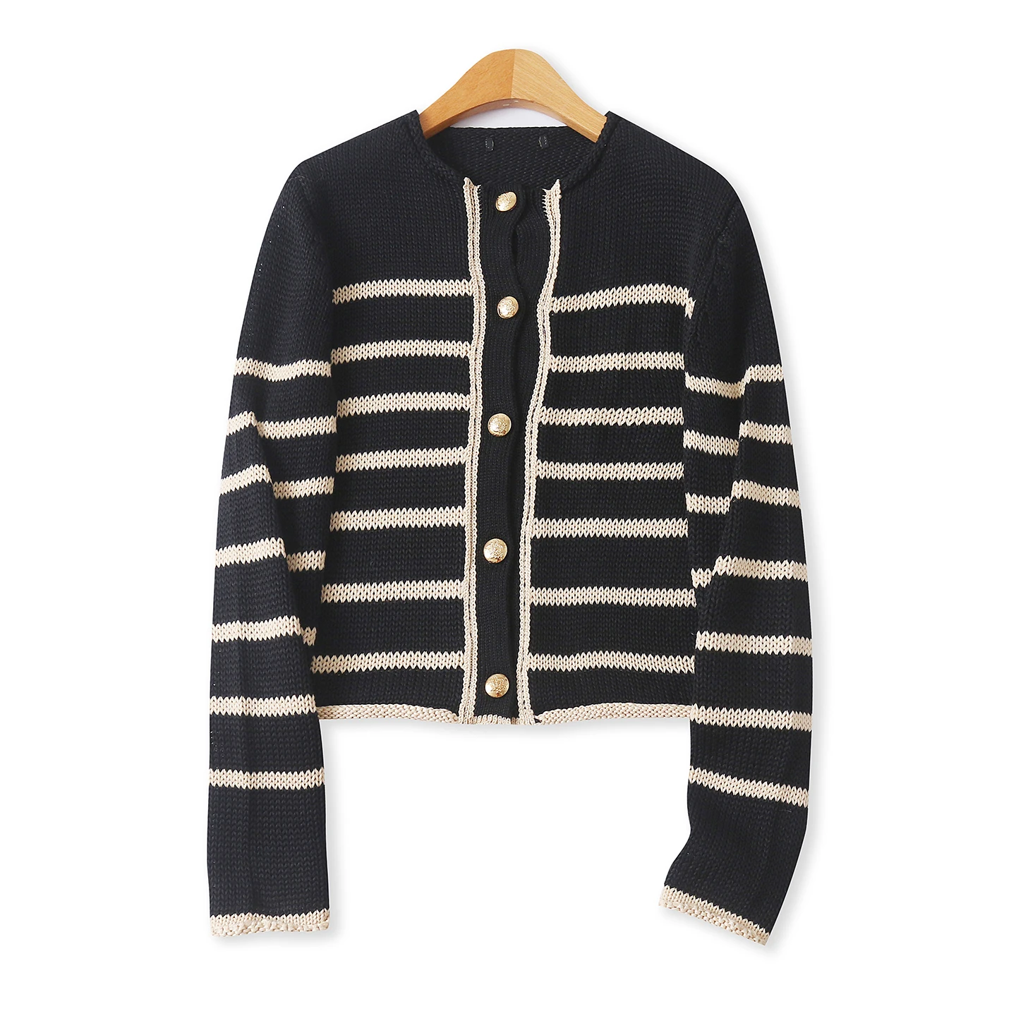 

Облегающий полосатый открытый кардиган ort Sve Long Sve на одной пуговице, осенний женский трикотаж, повседневный трикотаж для поездок на работу