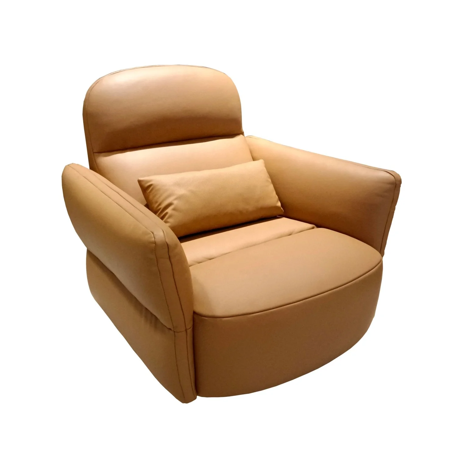 Modern European Genuine Leather Reclining Armchair Comfortable Sponge Leisure Chair Revolving Single Seater Living Room Chairs
