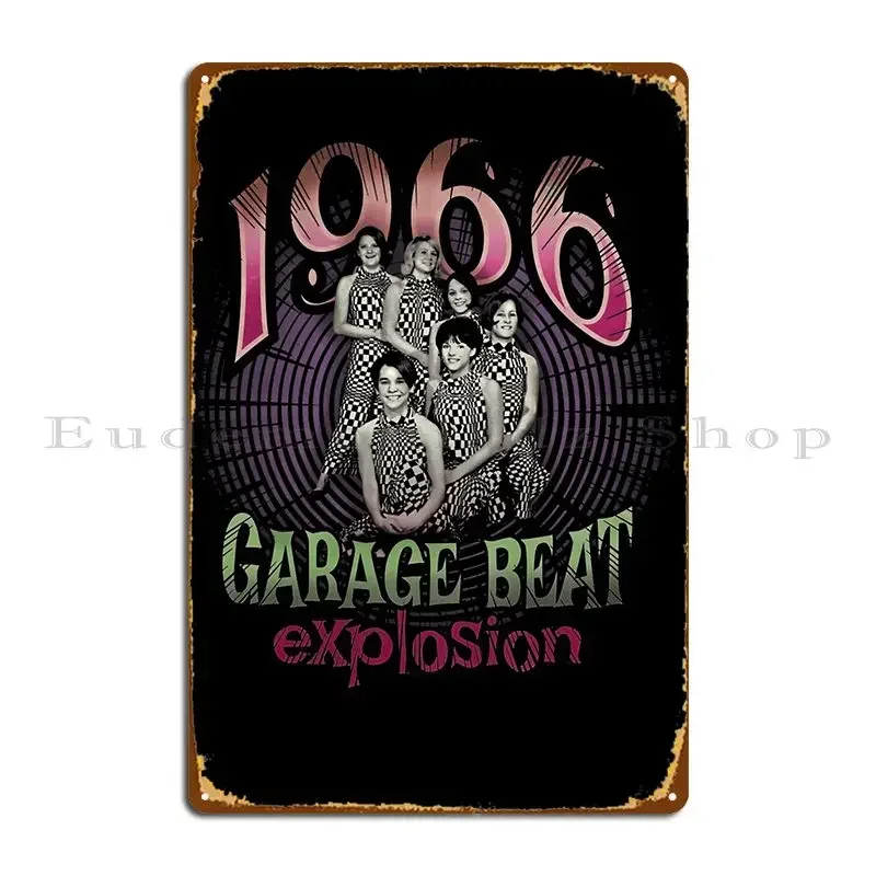 1966 Garage Girls Metal Sign PaintingCustomized Cave Garage Wall Cave Tin Sign Poster
