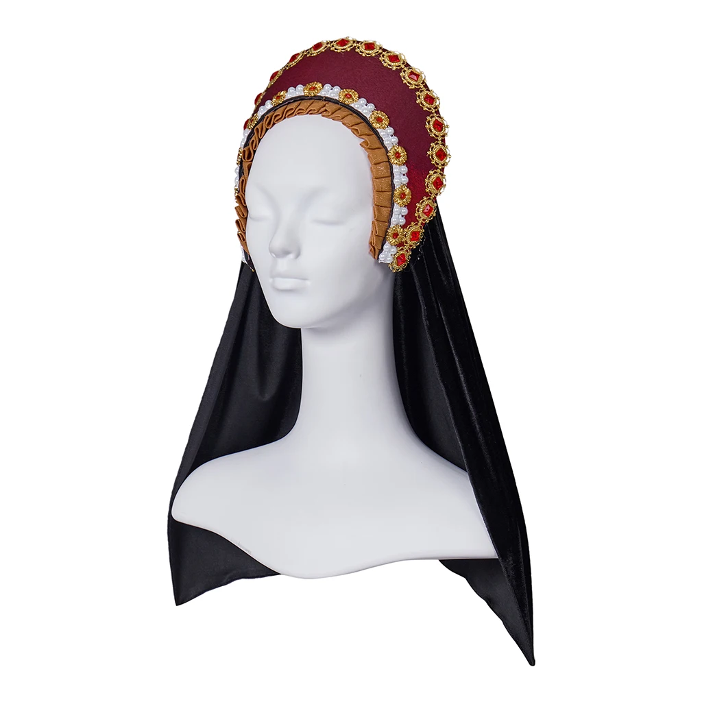 Turban de la Renaissance Tudor, couronne, bande de sauna, l'autre fille Boleyn, couvre-chef victorien, reine Elizabeth, accessoires de costume d'époque Tudor