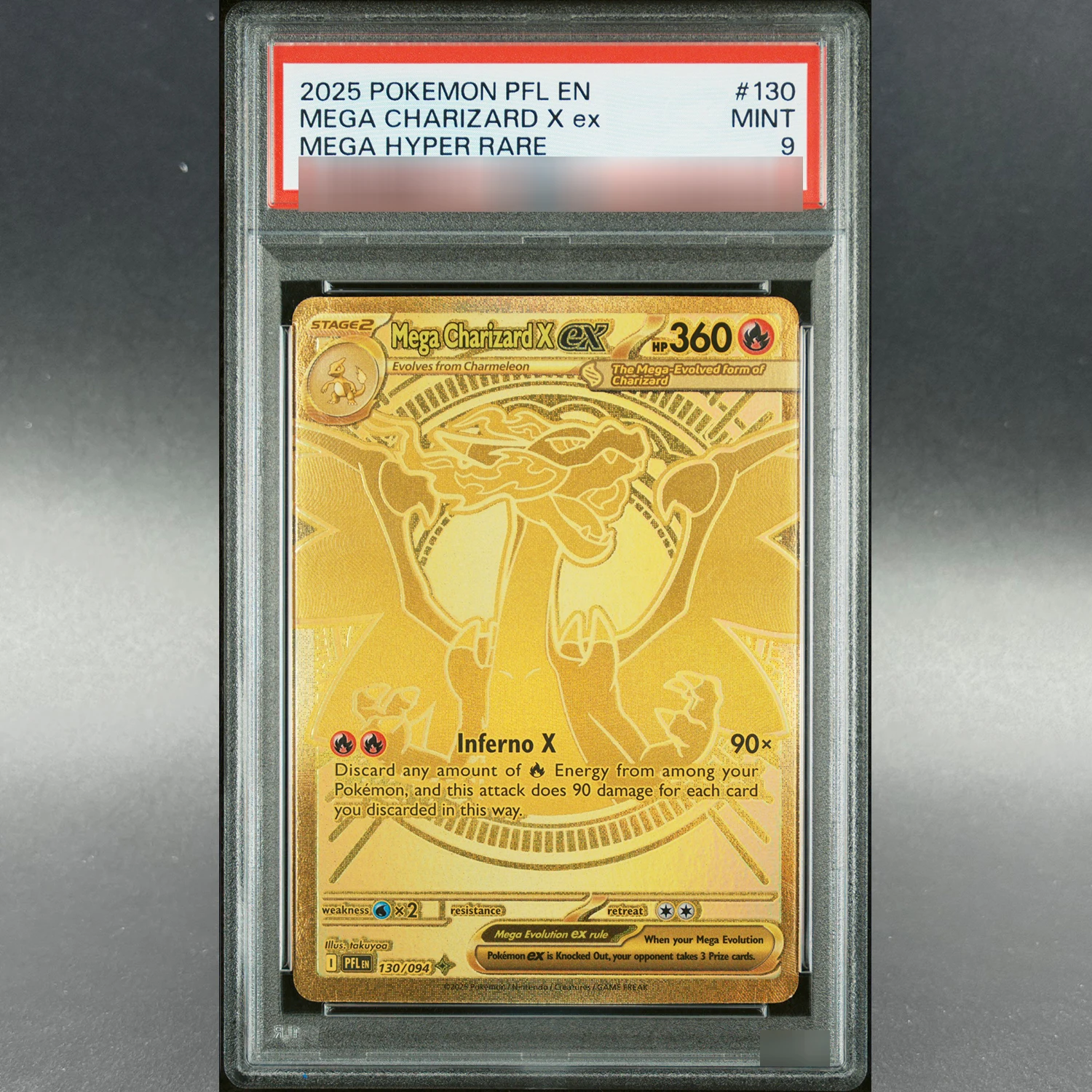 

English 130/094 PKM ME02 Mega Charizard X ex Special HYPER Rare MINT Points Rating Collection Anime DIY Replica Game Cards