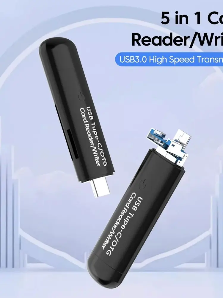 Lecteur de carte multi-en 1 Type C SD TF USB vers Type C/Micro USB/SD/TF adaptateur de lecteur de carte mémoire intelligente pour accessoires d'ordinateur portable PC