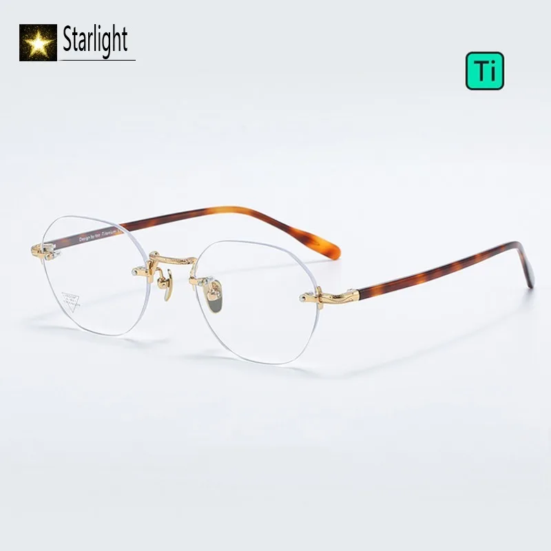 

Круглая оправа для деловых очков из ацетата без оправы, мужская оправа для очков для чтения при близорукости, анти-синий свет, оправа для очков для чтения для женщин и мужчин 139 мм