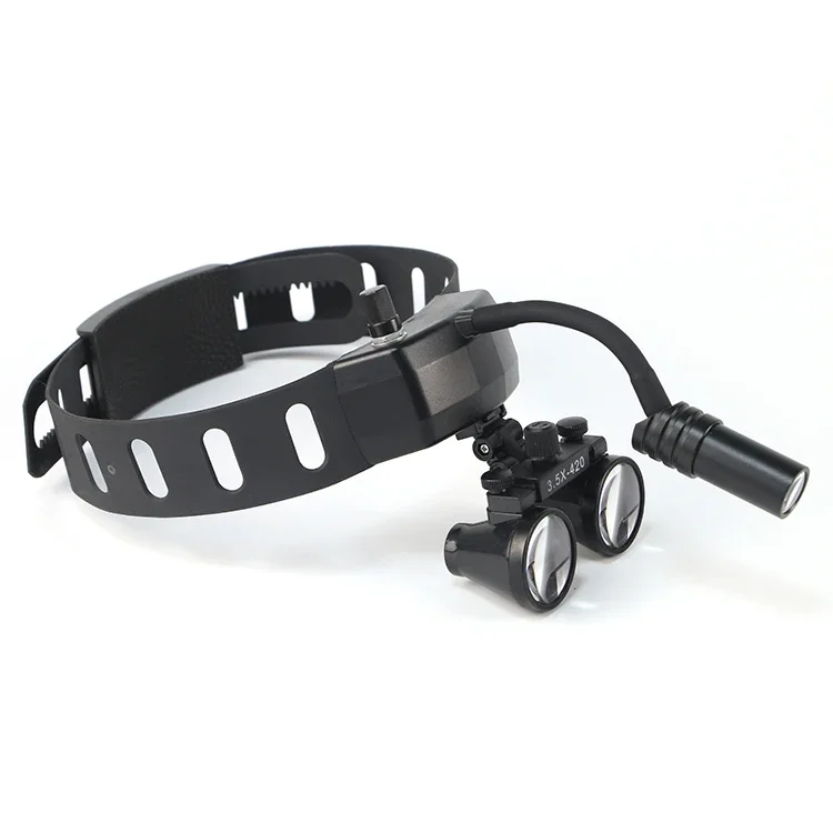 den tal Wireless LED Surgical Headlight Plus 2.5X3.5X Magnifying Glass den tal Loupes for ENT med ical