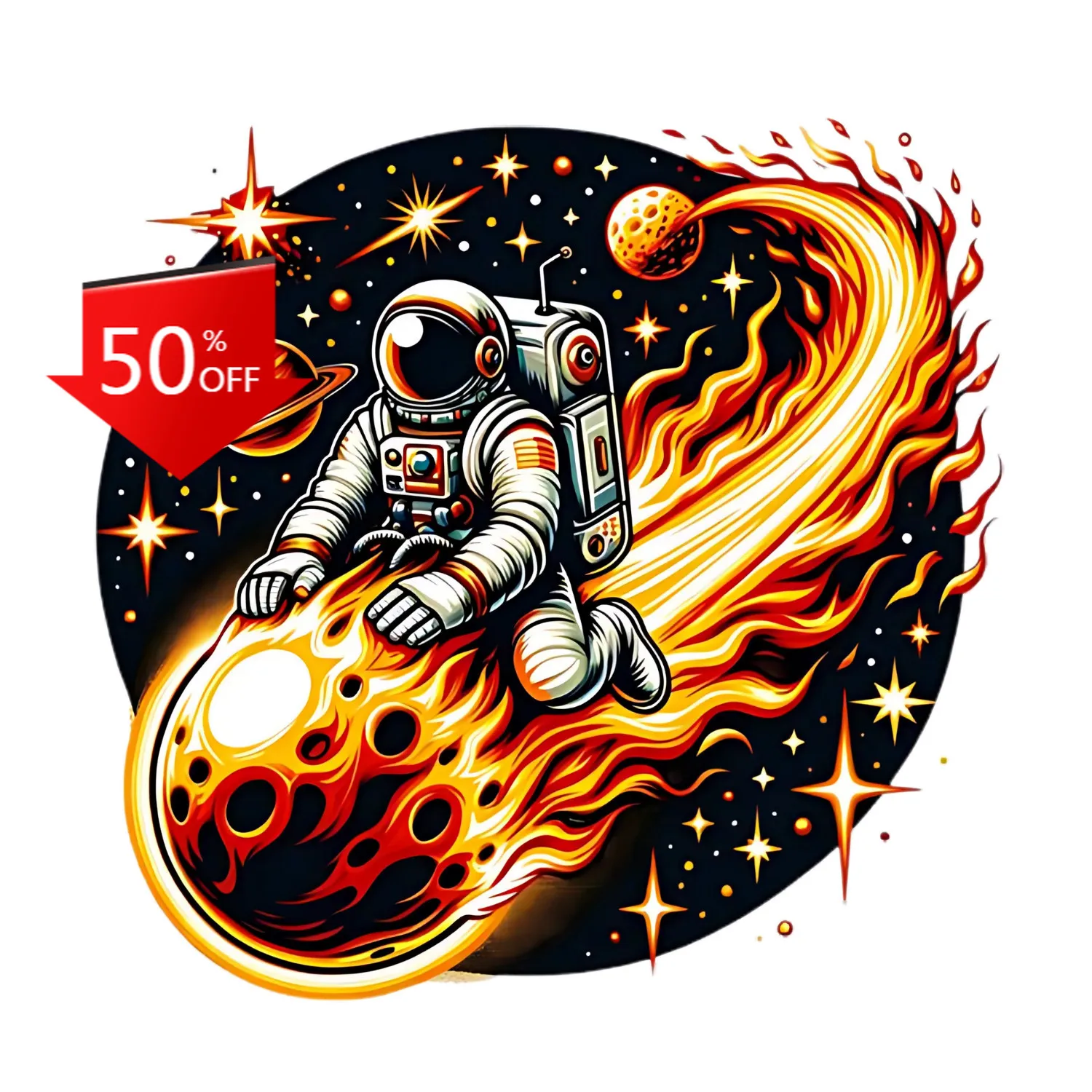 

Astronaut Comet Street Art Unique Car Laptop Window Bumper Waterproof Vinyl Decal Accessory Cute Retro Cool Cool Funny Unique