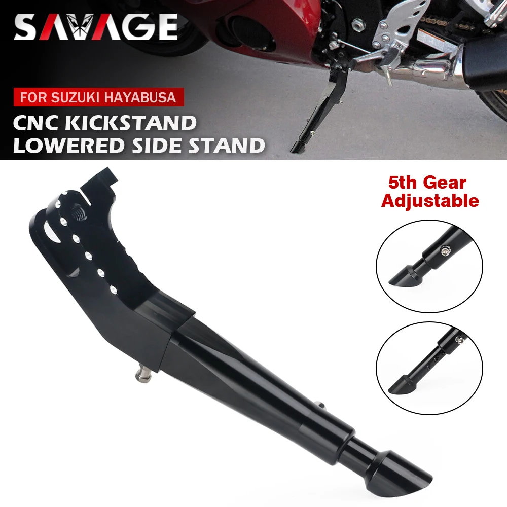 

GSX1300R Motorcycle Kickstand Lowered Side Stand For SUZUKI Hayabusa GSX 1300 1999-2024 Parking Foot Support Adjustable Leg Rest