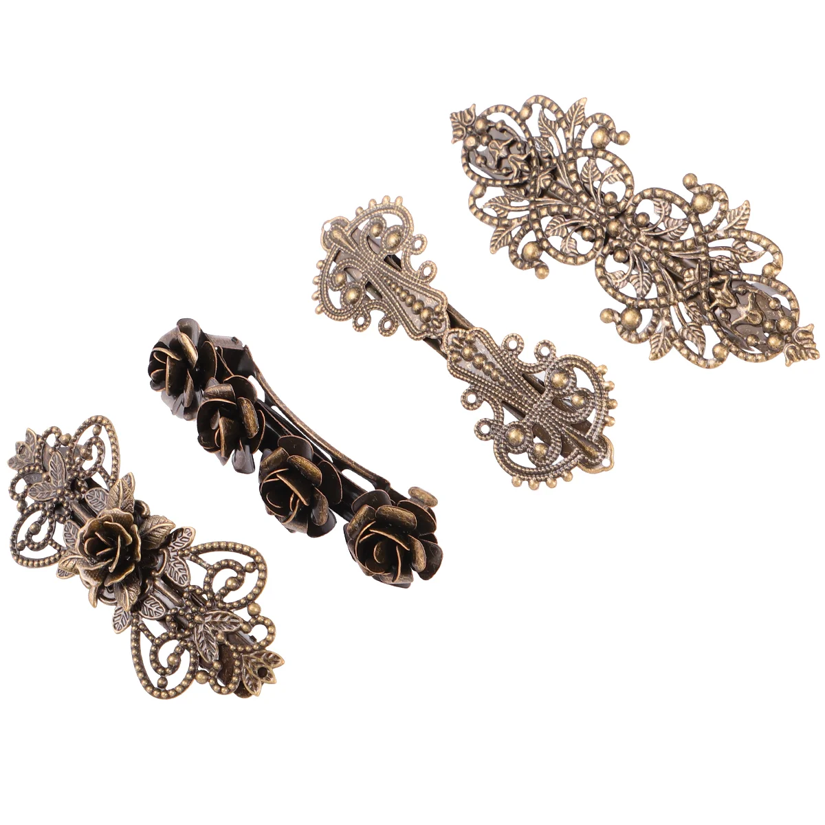 

4 Pcs Vintage Hairpin French Accessories European Style Girl Copper Clip Miss Headdress