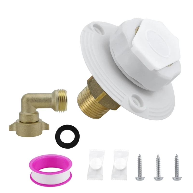 Motorhomes City Water Inlet Check Valves 3/4NH Female to 1/2NPT Male Flange Brass Suitable for Campers Trailer