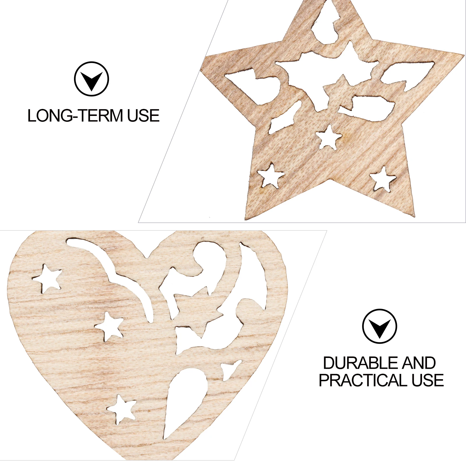 

100pcs Retro Wood Slice Decorations Natural Wooden Hanging Ornaments For Christmas Tree Window Door Car Garden Xmas Props Party