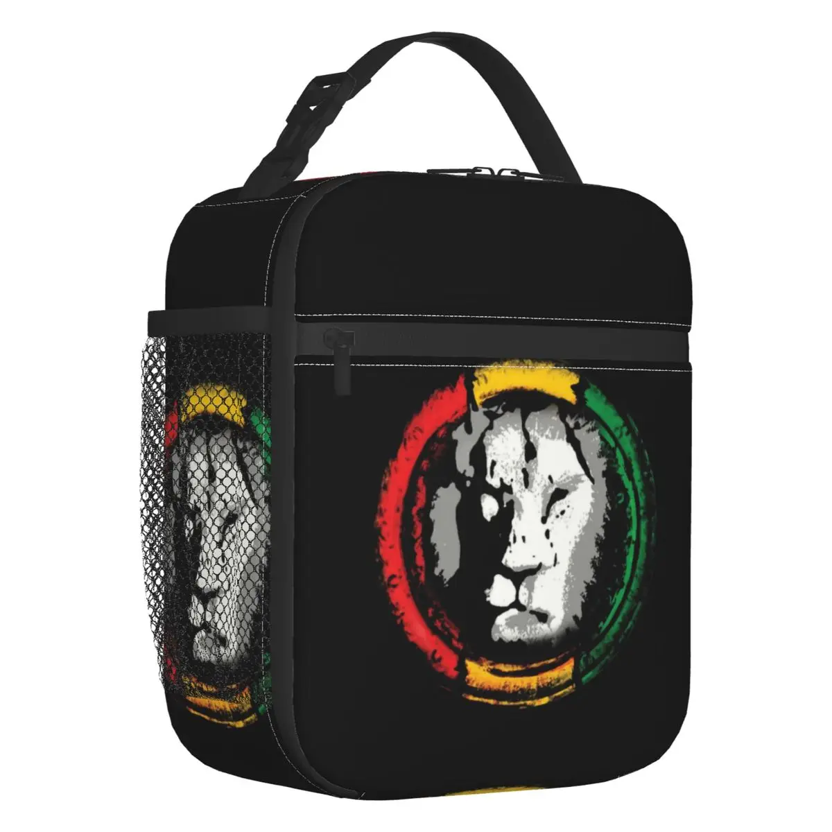 

Rasta Reggae Lion Insulated Lunch Bags for Women Jamaican Pride Portable Thermal Cooler Food Lunch Box Outdoor Camping Travel