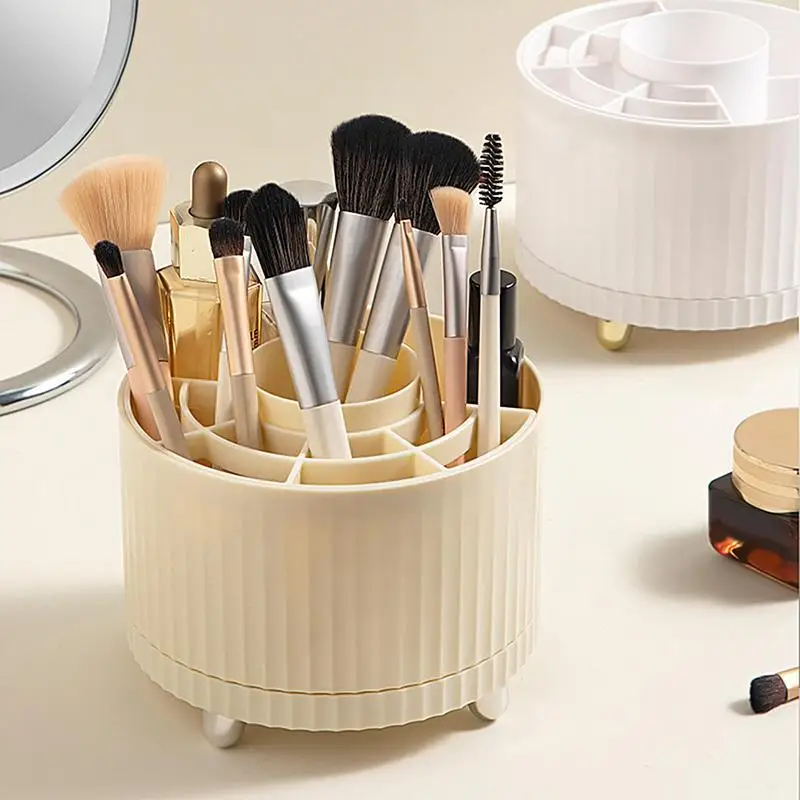 Pencil Holder 360 Degree Rotatable Pencil Organizer For Desk Stable Bottom Pencil Holder Compartment Storage Crayon Organizer