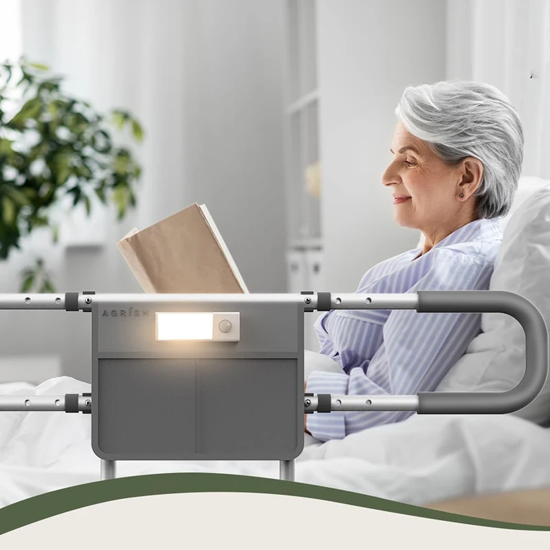 ضوء الحركة قابل للتعديل ارتفاع العرض دعم Led طوي الحرس درابزين السرير لكبار السن الكبار كبار السن سلامة المرضى الجراحية #4