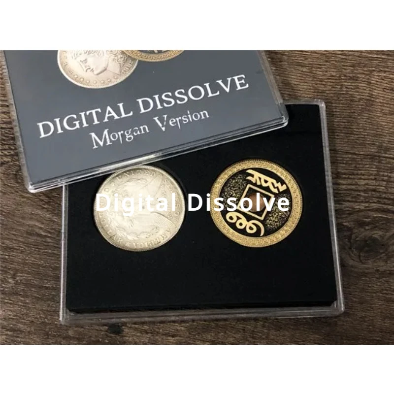 Digital Dissolve (Morgan Version) Coin Visually Change Magia Transposition Magician Close Up Illusions Gimmick Props Mentalism