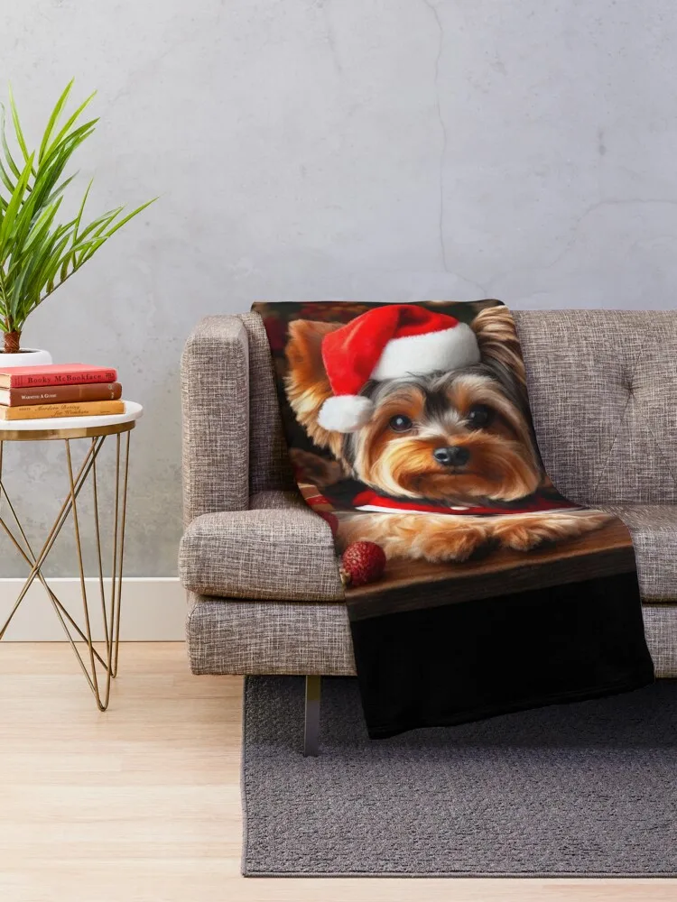 Yorkshire Terrier Christmas Design Throw Blanket halloween funny gift Bed covers Luxury Throw Blanket Loose Blanket