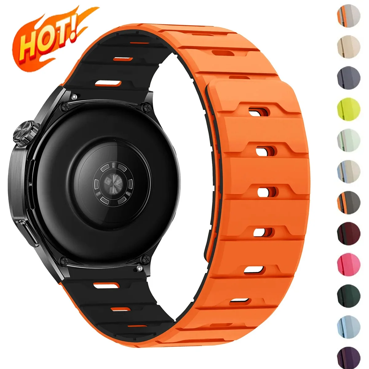 18mm 20mm 22mm Magnetisches Schlaufenarmband für Samsung Galaxy Watch 7 6 5 4 44/40mm/6 Classic Silikonarmband für Huawei Watch GT6/5 46mm