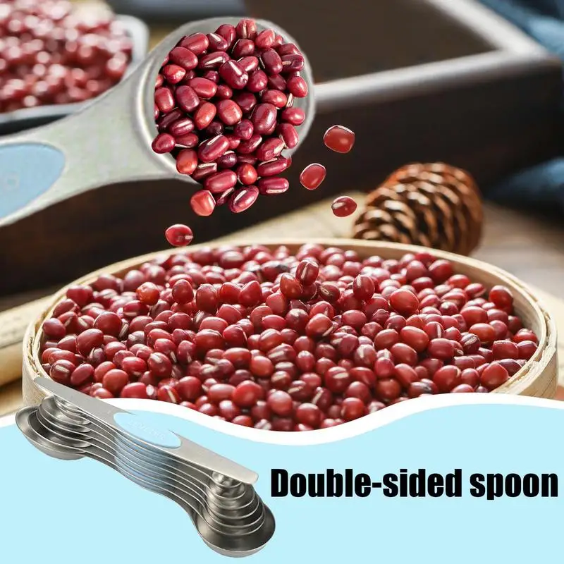 

Kitchen Measuring Spoons 8 Piece Magnetic Measure Scoop Stainless Steel Teaspoon Measuring Spoons For Baking Cooking Sugar