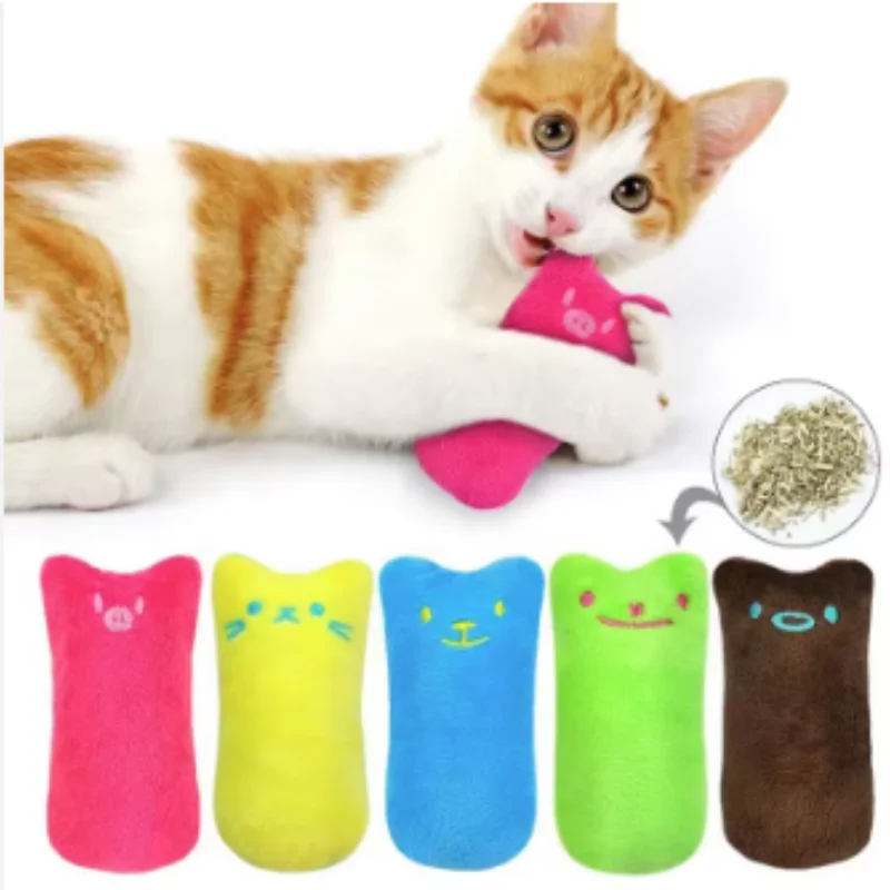 Teeth Grinding Catnip Toys Funny Interactive Plush Cat Toy Pet Kitten Chewing Vocal Toy Claws Thumb Bite Cat mint For Cats