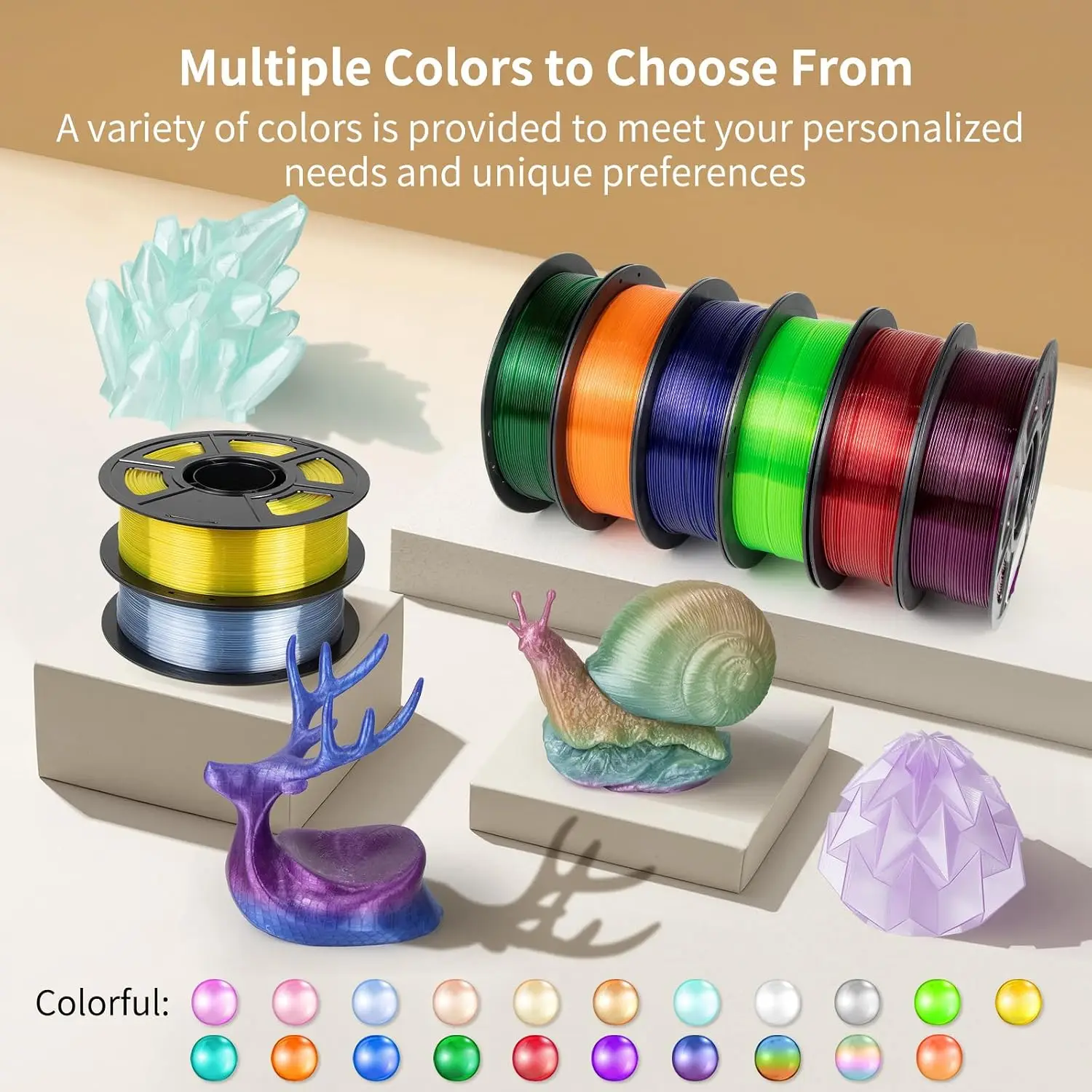 PETG 3D Printer Filament, 1.75 mm, 250 g; supports high-speed PETG printing at up to 300 mm/s; features a new high-strength form