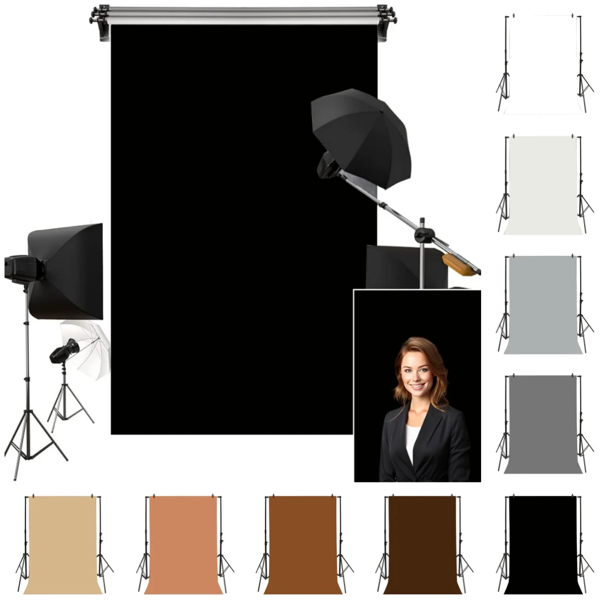 خلفيات بلون موحد للصور باللون الأبيض والأسود والبني لحديثي الولادة والأطفال والكبار وخلفية صورة عائلية دعائم للصور