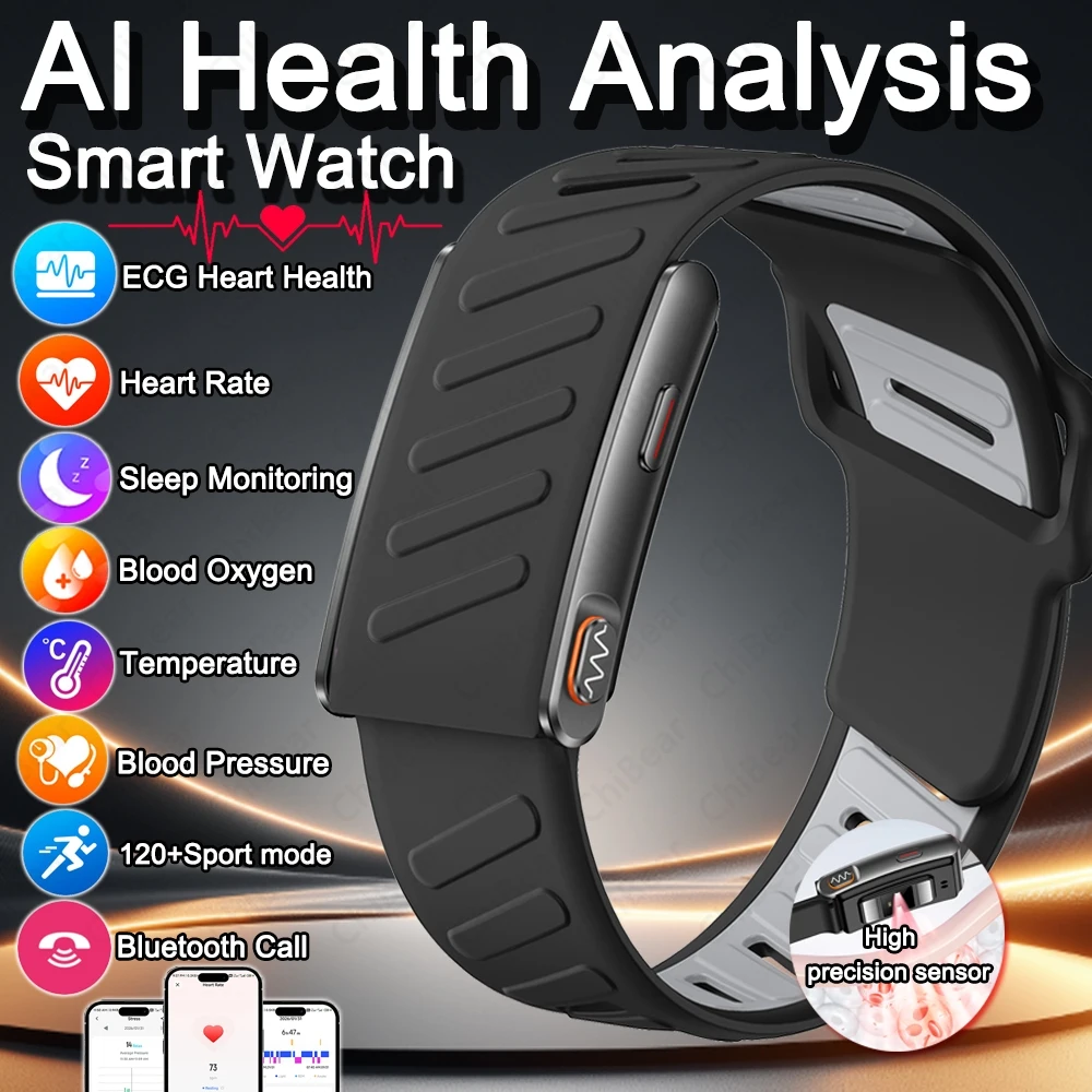 

2026New 24-Hour Health Monitoring SmartWatch Men Blood Oxygen Monitoring Scientific Sleep Aid ECG Monitoring Smart Watch Women