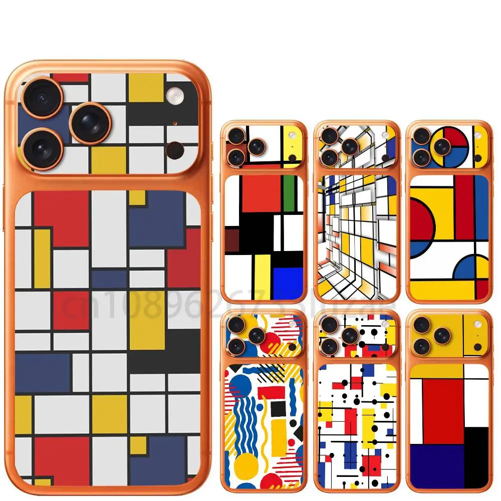 

Abstract Piet Mondrian Pattern For iPhone 17 Pro 17 Pro Max Sticker Rear Screen Protector Film Lens Protector Cover