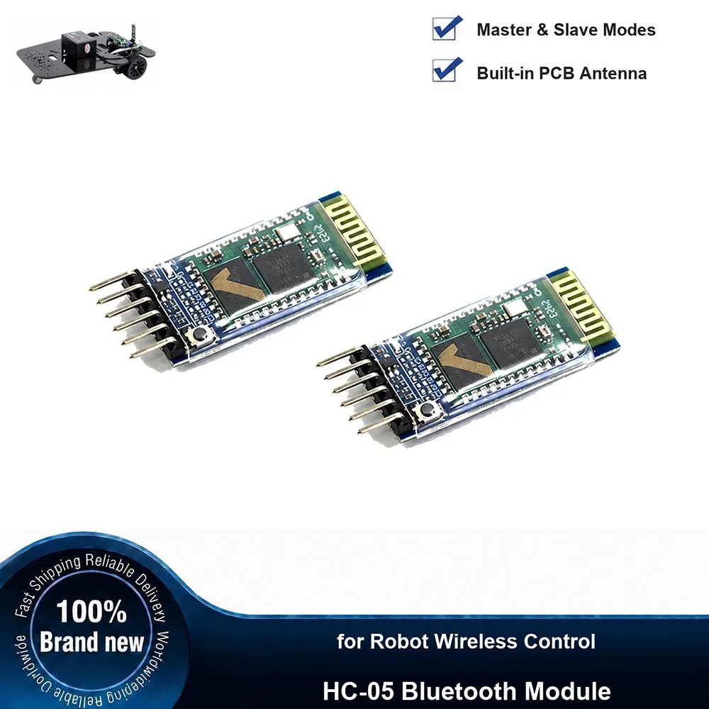 2PCS HC05 Bluetooth Transceiver Module Master Slave Wireless Communication Bluetooth Expansion Board for Arduino Smart Car