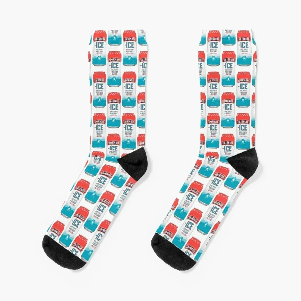 Red, White, & Berry Ice Socks designer custom sports funny gifts Socks Man Women's