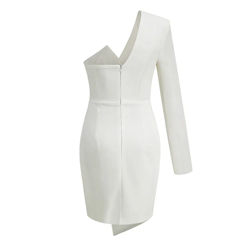 European American women's sexy slim-fit bodycon dress suit dress off-shoulder long sleeve women's vestidos ropa mujer traf