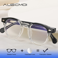 AUECMOI TR90 Small Frame Men Glasses Myopia Prescription Photochromic Women Anti Blue Light Eyewear Customizable Optical Glasses