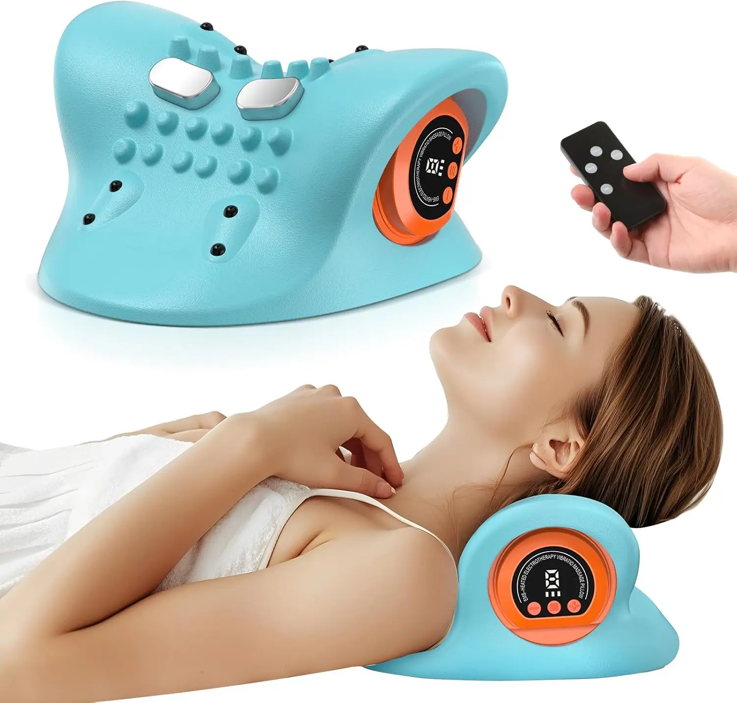 Portable Neck Massager with Heat & Vibration - 3 Modes, Adjustable Intensity for Shoulder Relaxation at Home or Office
