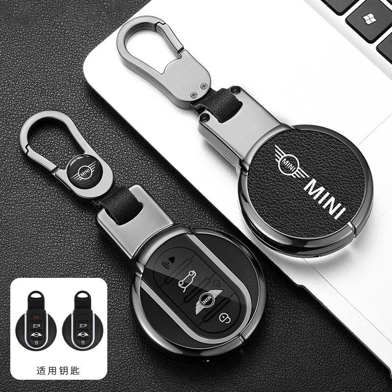 Zinc Alloy +Leather Car Key Case Cover For BMW Mini COUNTRYMAN ONE COOPERS JCW CLUBMAN F57 F60 F56 F55 F54 Roadster Holder Shell