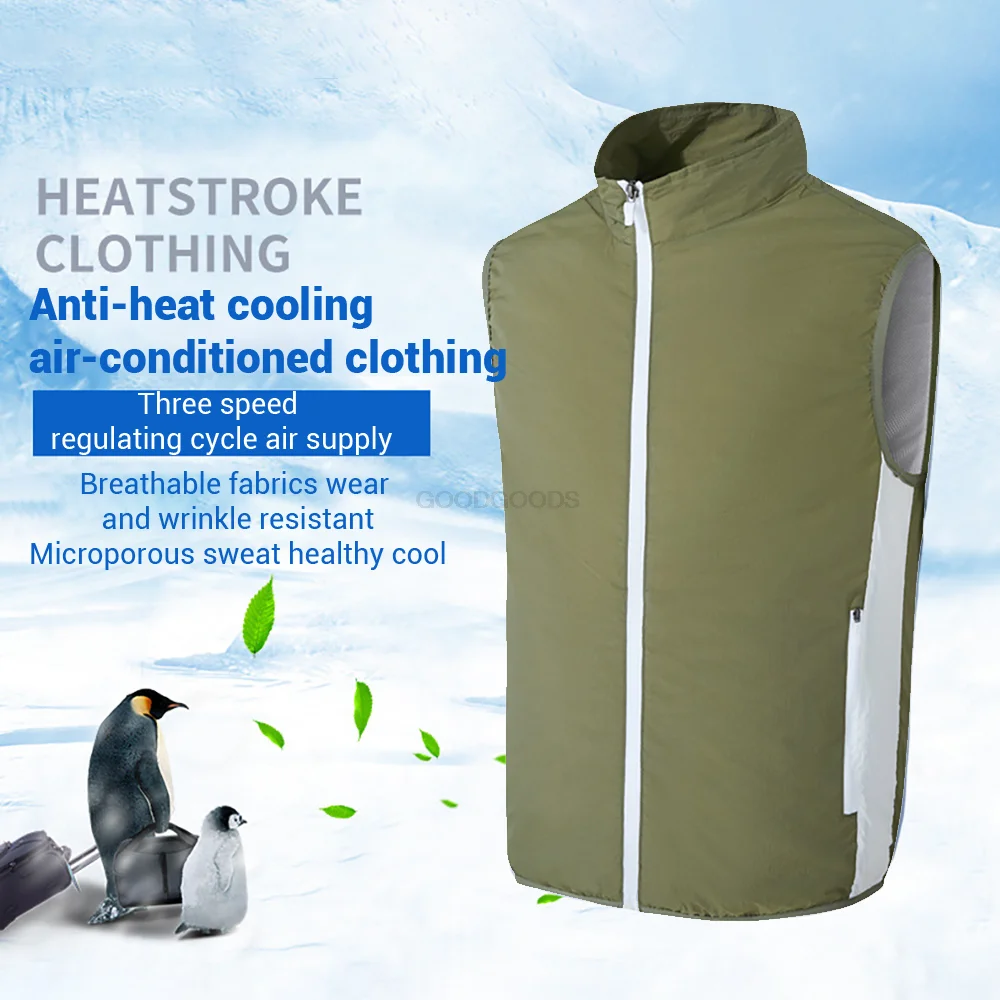 Cool Vest Wearable Cooling Fan Vest Air-conditioned Clothes for High Temperature Work Hiking Fishing Vest  3-Speed Adjustment Fa