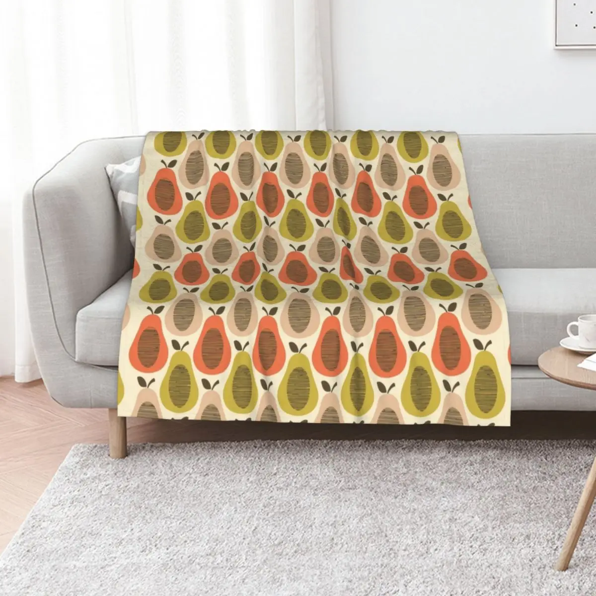 Copy of orla kiely, Pear Tea Towel ,orla kiely pattern Throw Blanket Soft Beds Luxury Warm Bed linens Blankets